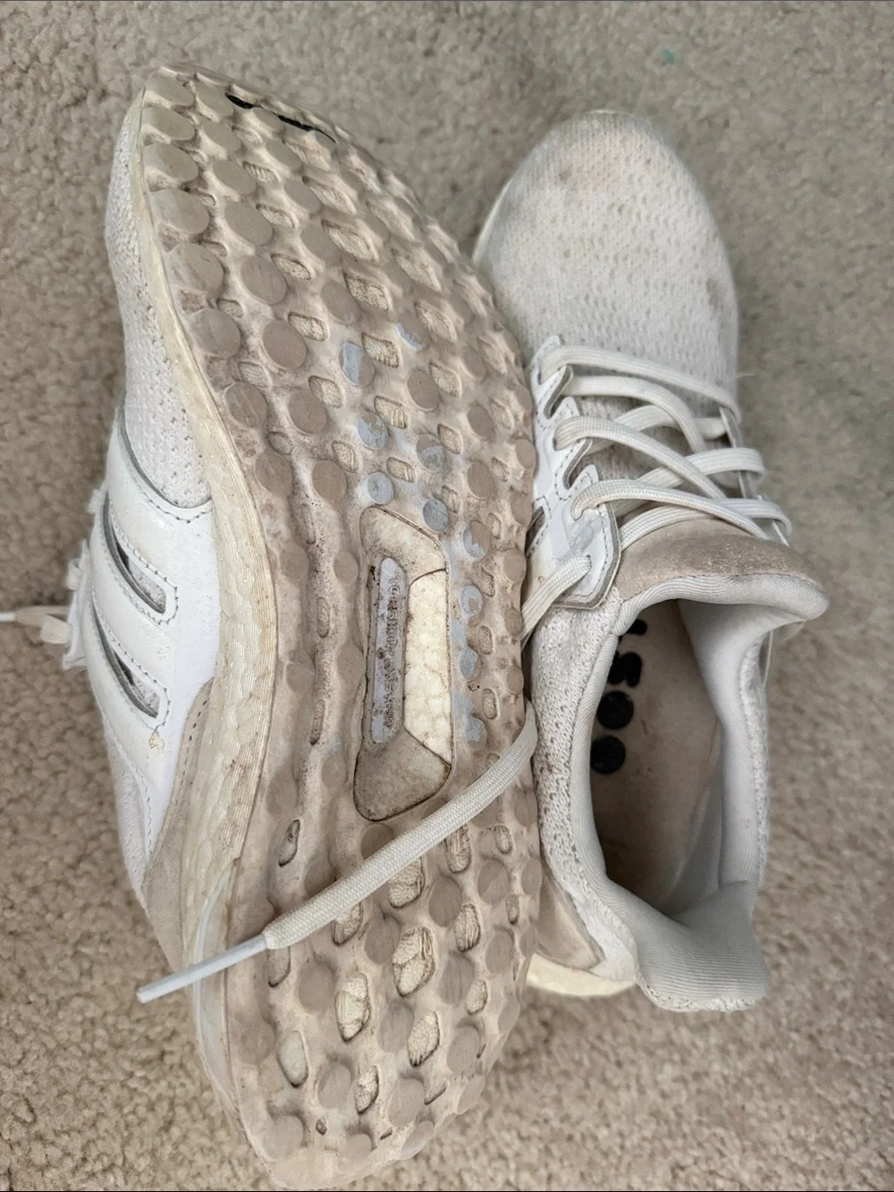Women's Off-White Knit Lace-Up Athletic Sneakers ultra boost